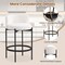 24 Inch Boucle Counter Stools Set with Curved Backrest and Sturdy Metal Frame